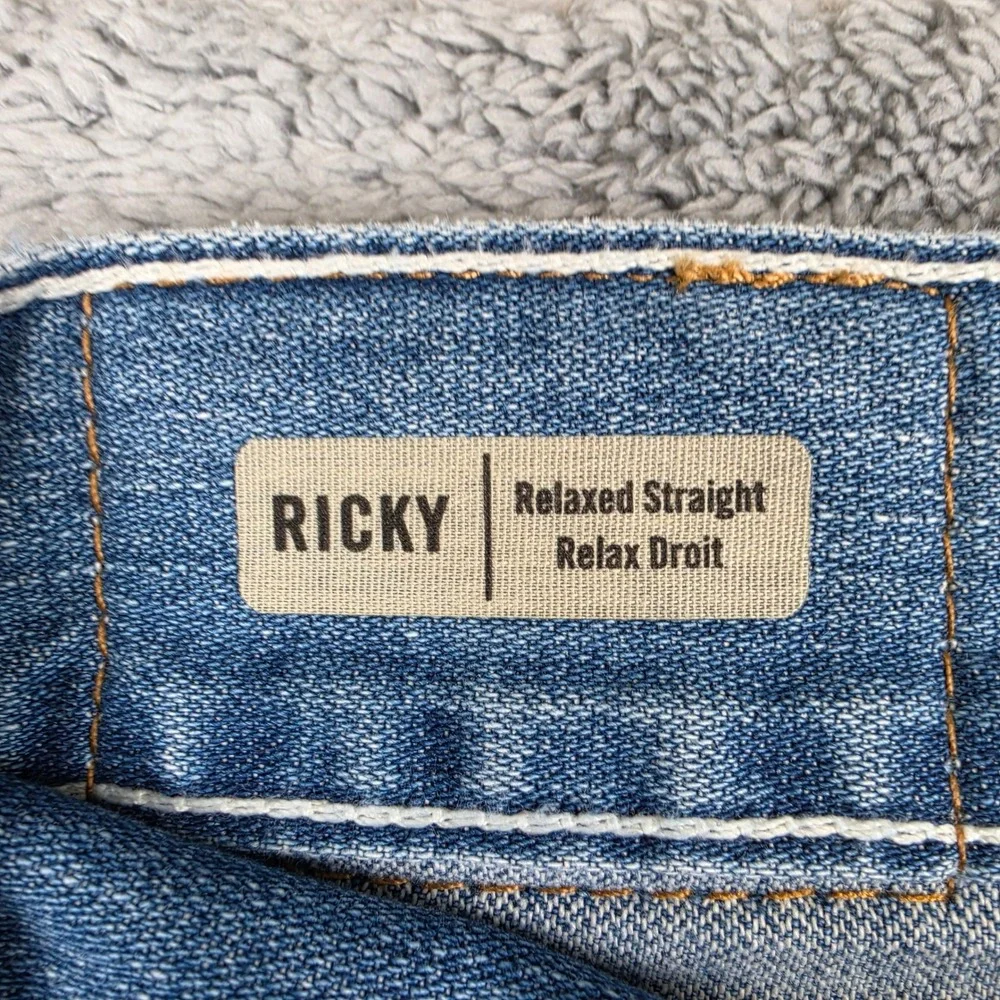 Vtg True Religion Ricky Jeans Mens 38 Blue Straight Flap Pocket Horseshoe USA